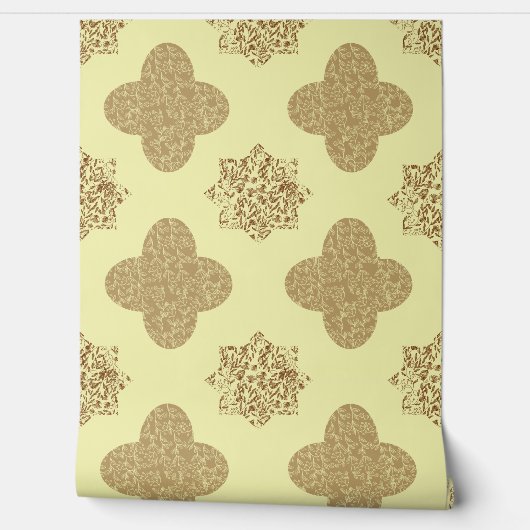 Brown Floral Arabesque Wallpaper Tapete (Abrollen)