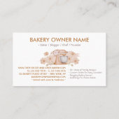 Brown Floral Baking & Cooking Utensil Bäckerei Visitenkarte (Rückseite)