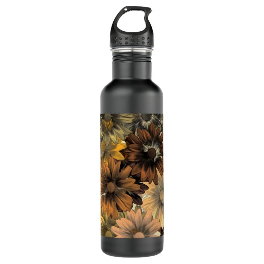 Brown floral edelstahlflasche (Vorderseite)