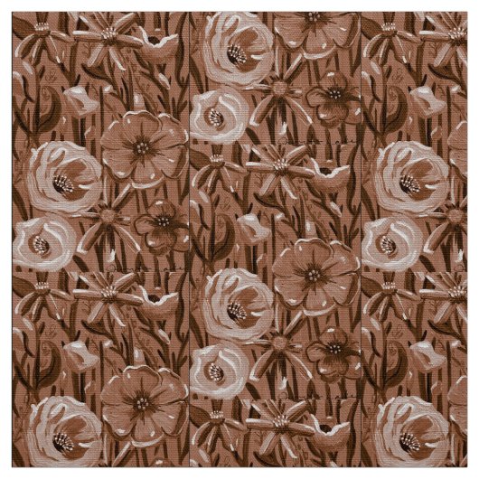 Brown Floral Fabric Stoff (Muster)