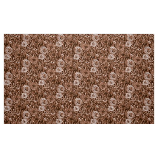 Brown Floral Fabric Stoff (Fat Quarter (45,7 x 55,9 cm))