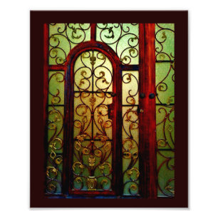 Brown Floral Fotodruck