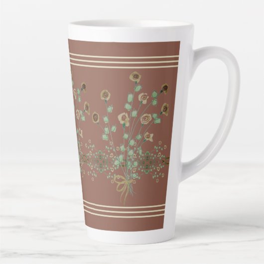 Brown Floral Gemustert Milchtasse (Rechts)