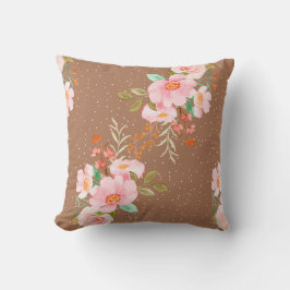 Brown Floral Kissen