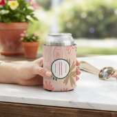 Brown Floral Monogram Foil Dosenkühler