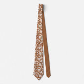 Brown Floral Pattern Custom Necktie Krawatte (Vorderseite)