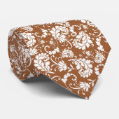 Brown Floral Pattern Custom Necktie Krawatte (Gerollt)