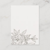 Brown Floral Sketch Diaper Raffle Baby Dusche Begleitkarte (Rückseite)