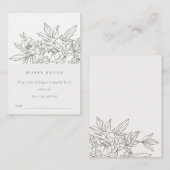 Brown Floral Sketch Diaper Raffle Baby Dusche Begleitkarte (Vorne/Hinten)