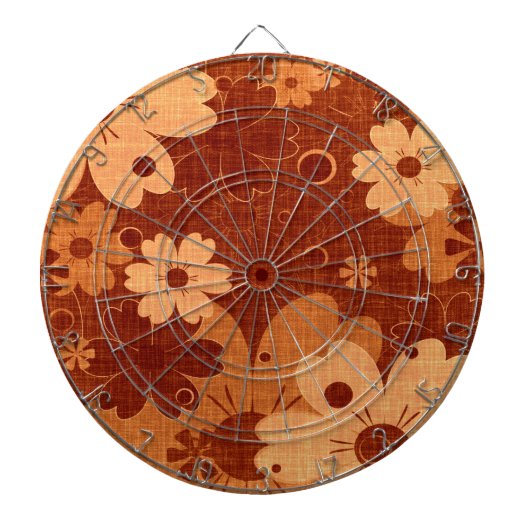 Brown Floral Vintag Dartscheibe (vorne)
