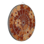 Brown Floral Vintag Dartscheibe (Vorderseite Links)
