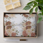 Brown Floral Vintage Style Wrapping Seidenpapier (Geschenk)