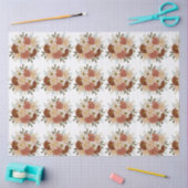 Brown Floral Vintage Style Wrapping Seidenpapier (Basteln)