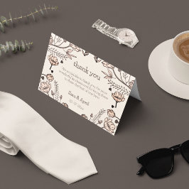 Brown Floral Wedding Theme Dankeskarte