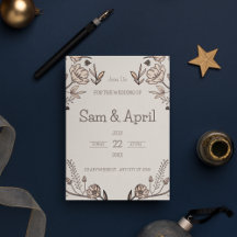 Brown Floral Wedding Theme