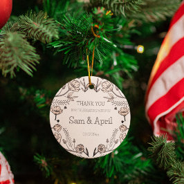 Brown Floral Wedding Theme Geschenkanhänger