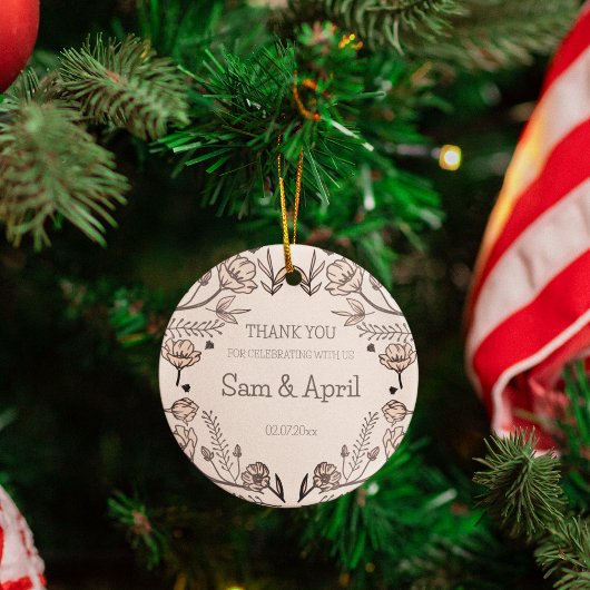 Brown Floral Wedding Theme Geschenkanhänger