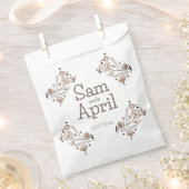 Brown Floral Wedding Theme Geschenktütchen (Ausgeschnitten)