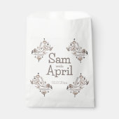 Brown Floral Wedding Theme Geschenktütchen (Vorderseite)