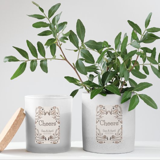 Brown Floral Wedding Theme Lebensmitteletikett