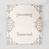 Brown Floral Wedding Theme Platzkarte (Außenseite Aufgefaltet)