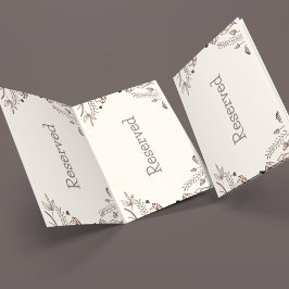 Brown Floral Wedding Theme Platzkarte
