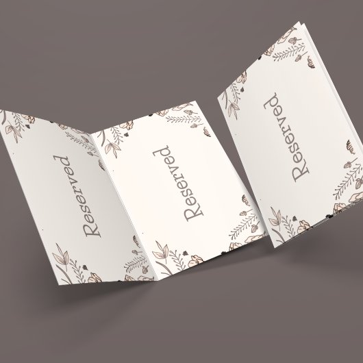 Brown Floral Wedding Theme Platzkarte