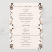 Brown Floral Wedding Theme Programm (Rückseite)