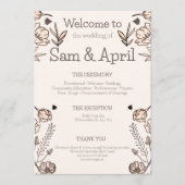 Brown Floral Wedding Theme Programm (Vorderseite)