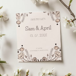 Brown Floral Wedding Theme Save The Date