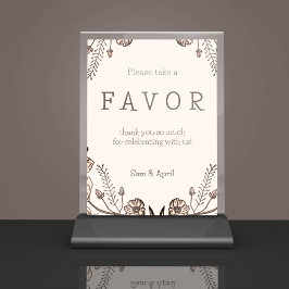 Brown Floral Wedding Theme Sockelschild