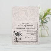 Brown Florida Passport Hochzeit Einladung (Stehend Vorderseite)