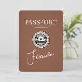 Brown Florida Passport Save the Date (Stehend Vorderseite)