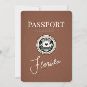 Brown Florida Passport Save the Date (Vorderseite)