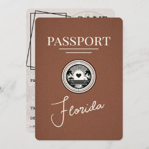 Brown Florida Passport Save the Date