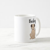 Brown Fluffy Hund Niedlich Kalligrafie Pet Persona Kaffeetasse (VorderseiteRechts)