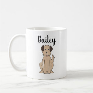 Brown Fluffy Hund Niedlich Kalligrafie Pet Persona Kaffeetasse