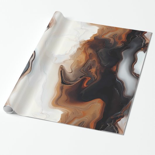 Brown Fluid Painting Art Geschenkpapier (Ungerollt)