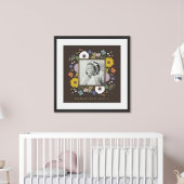 Brown Foil Floral Girl's Kinderzimmer Foto Kunst, Foliendrucke
