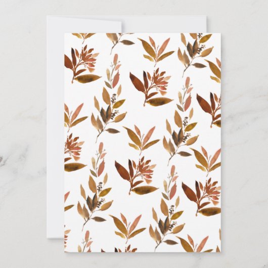 Brown Foliage Heart Pumpkin Truck Baby Dusche Einladung (Rückseite)