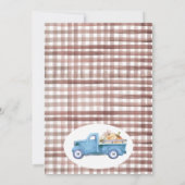 Brown Foliage Little Pumpkin Truck 1. Geburtstag Einladung (Rückseite)