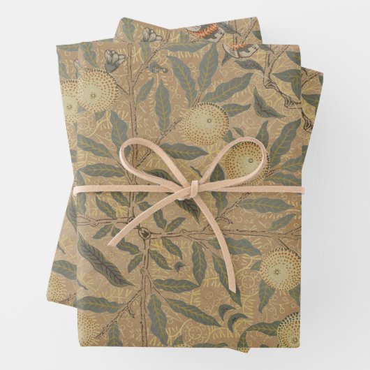 Brown Foliage Vintag William Morris Geschenkpapier Set (Beispiel)