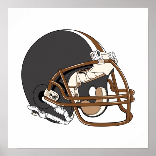 Brown Football Helmet Poster (Vorne)