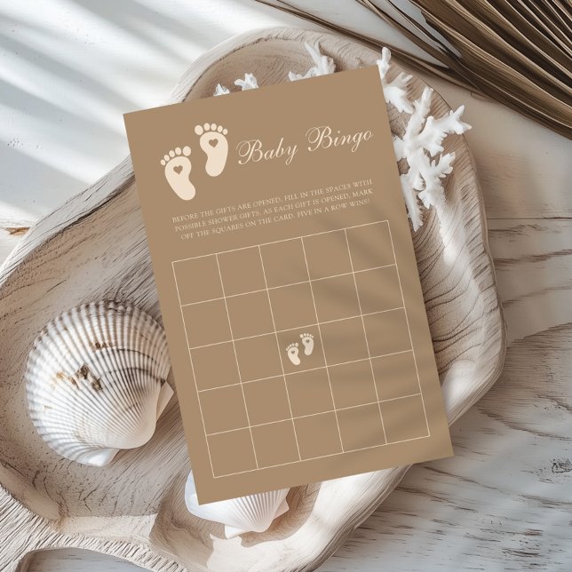 Brown Footprints Gender Aufdeckung des Baby Bingo  (Von Creator hochgeladen)