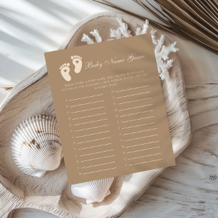 Brown Footprints Gender Aufdeckung des Babyname-Sp