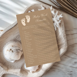 Brown Footprints Gender Offenbarung Baby Word Scra