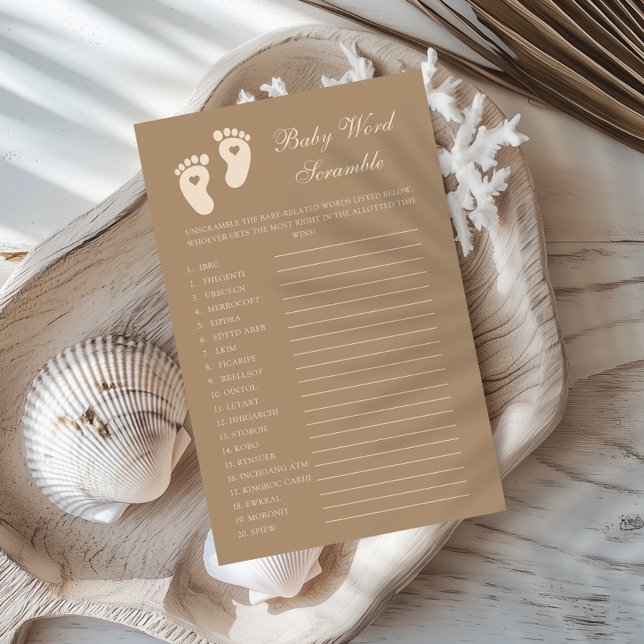 Brown Footprints Gender Offenbarung Baby Word Scra (Von Creator hochgeladen)