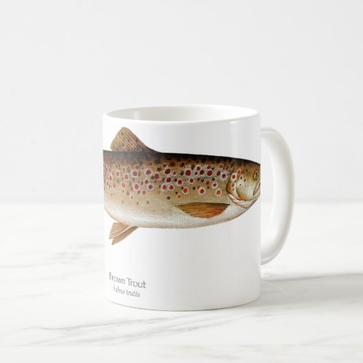 Brown-Forelle-Fisch-Kaffee-Tasse Kaffeetasse (VorderseiteRechts)