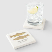 Brown-Forelle-Marmor-Untersetzer Steinuntersetzer (Seitenansicht)