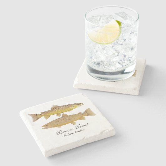 Brown-Forelle-Marmor-Untersetzer Steinuntersetzer (Seitenansicht)